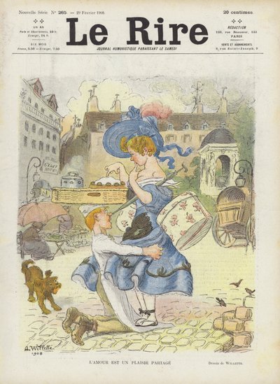 Miłość to wspólna przyjemność. Ilustracja do Le Rire autorstwa Adolphe Leon Willette