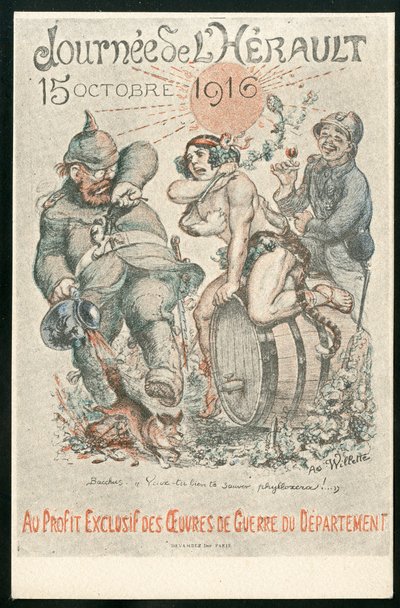 Pocztówka, satyryczna w kolorach autorstwa Adolphe Leon Willette