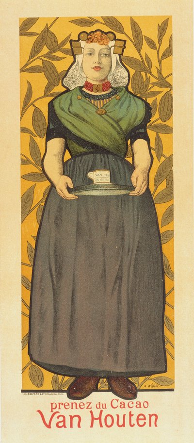 Prenez du Cacao Van Houten autorstwa Adolphe Leon Willette