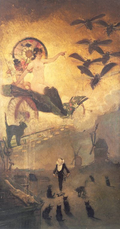 Czarne koty autorstwa Adolphe Leon Willette