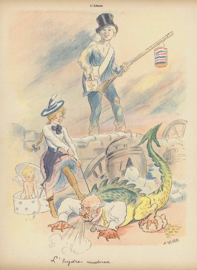 Nowoczesna Hydra (kolor lito) autorstwa Adolphe Leon Willette