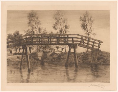 Most Most (II) (tytuł na obiekcie) autorstwa Adolphe P.H J. van Weezel Errens (signed by artist)