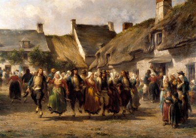 Ślub w Bretanii w 1863 r. Obraz Adolphe Pierre Leleux (1812-1891) 1863 Quimper musee des Beaux Arts autorstwa Adolphe Pierre Leleux