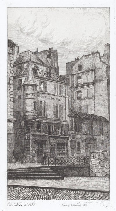 Rue du Coq St. Jean autorstwa Adolphe Théodore Jules Martial Potémont