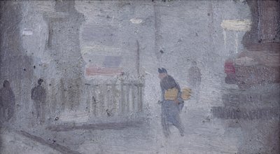 Studium podstawy posągów, Albert Square, ok. 1910 r. (olej na desce) autorstwa Adolphe Valette