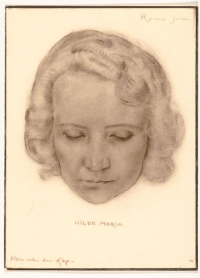 Reprodukcja fotograficzna portretu Hilde Marii autorstwa Han van der Kop autorstwa Adriaan Bijl (attributed to)