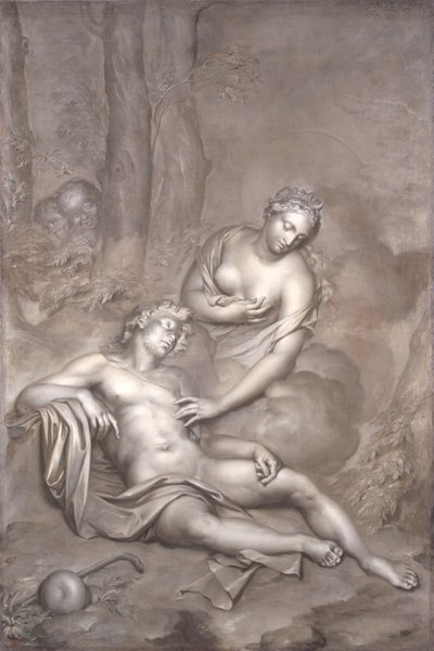 Luna (Diana) odwiedza śpiącego Endymiona, 1696 autorstwa Adriaan van der Werff