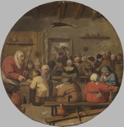 Wnętrze szkoły autorstwa Adriaen Brouwer