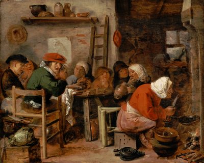 Kobieta robiąca naleśniki autorstwa Adriaen Brouwer