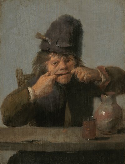 Młodzież robi twarz autorstwa Adriaen Brouwer