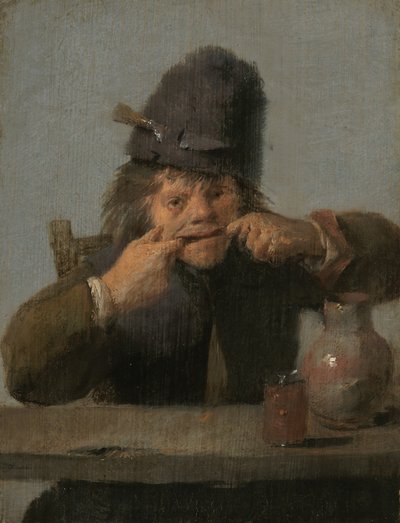 Młodzież robiąca twarz, c. 16321635. autorstwa Adriaen Brouwer