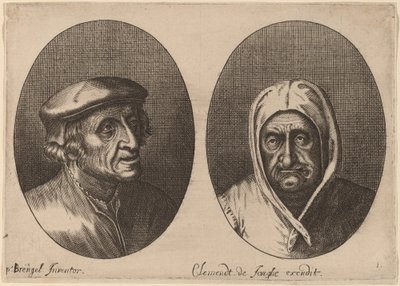 Głowy chłopa i kobiety autorstwa Adriaen Brouwer after Pieter Bruegel the Elder