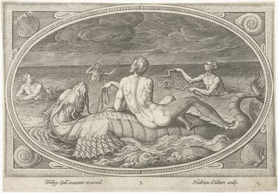 Acis na rybie Morscy Bogowie (tytuł serii) autorstwa Adriaen Collaert