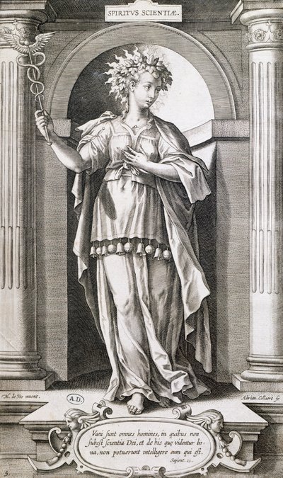 Alegoria nauk, Adriaen Collaert (ok. 1560-1618). autorstwa Adriaen Collaert