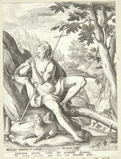 Jan Chrzciciel na pustyni autorstwa Adriaen Collaert