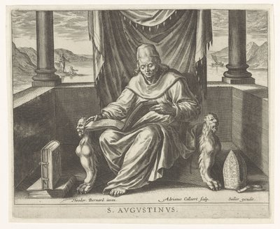 Ojciec Kościoła Augustyn Czterej Ojcowie Kościoła (tytuł serii) autorstwa Adriaen Collaert