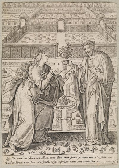 Chrystus i jego oblubienica Ecclesia w ogrodzie” autorstwa Adriaen Collaert