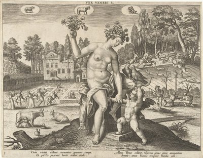 Wiosna Ver veneris. (tytuł na obiekcie) Cztery pory roku (tytuł serii) autorstwa Adriaen Collaert