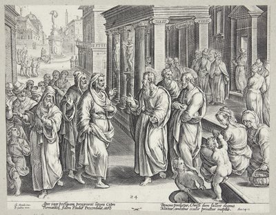 Oślepienie Elimas autorstwa Adriaen Collaert