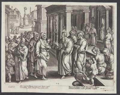 Oślepienie Elimas autorstwa Adriaen Collaert