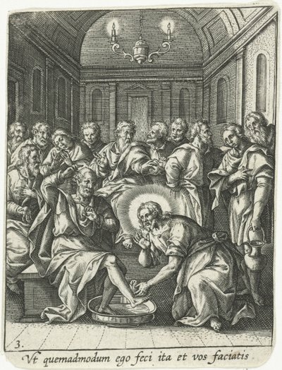 Umywanie nóg autorstwa Adriaen Collaert