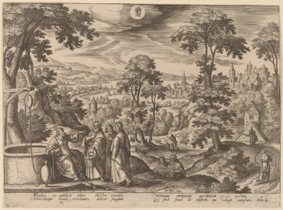 Chrystus i Niewiasta Samarii autorstwa Adriaen Collaert after Hans Bol