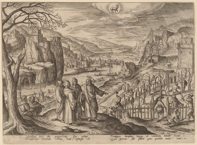 Przypowieść o dwóch synach i niesprawiedliwych mężach autorstwa Adriaen Collaert after Hans Bol