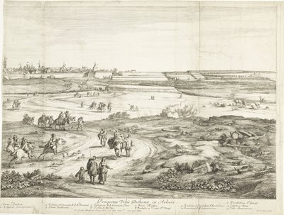 Widok Bethune (prawy arkusz) Veuë de la Ville de Bethune en Artois (tytuł na obiekcie) autorstwa Adriaen Frans Boudewyns