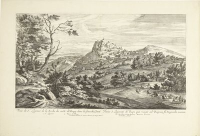 Gezicht op Saint Laurent de la Roche Widok St. Laurent de la Roche z costé du Bourg w Franche Comté (tytuł na obiekcie) autorstwa Adriaen Frans Boudewyns