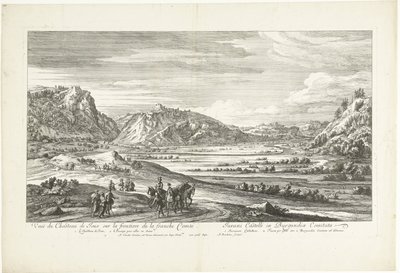 Widok na zamek Joux Veuë du Chasteau de Joux sur la frontiere de la franche Comté (tytuł przedmiotu) autorstwa Adriaen Frans Boudewyns