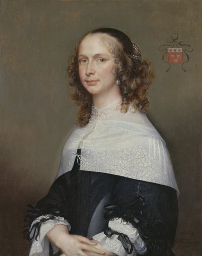 Portret żony Nicolasa van der Haera, 1661 autorstwa Adriaen Hanneman