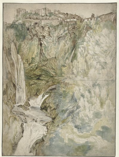 Widok Wielkiej Kaskady w Tivoli autorstwa Adriaen Honich (attributed to)