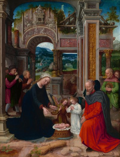 Adoracja pasterzy, prawdopodobnie 15201540. autorstwa Adriaen Isenbrandt