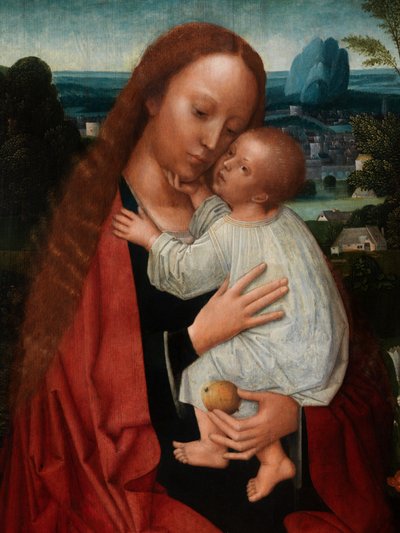 Fragment Madonny z Janem Chrzcicielem i św. Hieronimem (olej na desce) autorstwa Adriaen Isenbrandt or Isenbrant