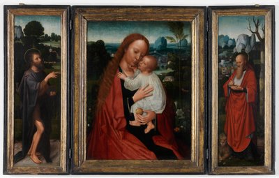Madonna z Janem Chrzcicielem i św. Hieronimem (olej na desce) autorstwa Adriaen Isenbrandt or Isenbrant