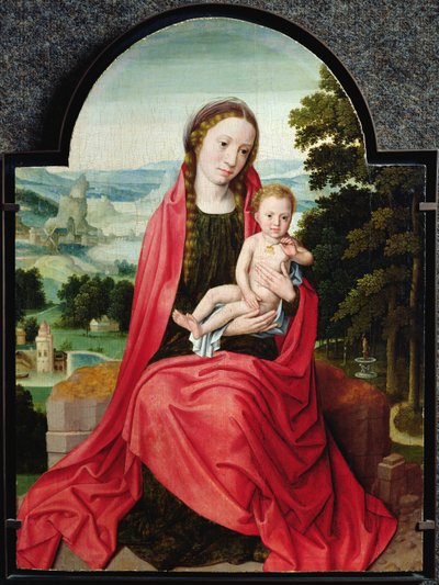Dziewica z Dzieciątkiem Chrystus trzymający bratek autorstwa Adriaen Isenbrandt or Isenbrant