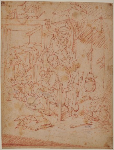 Holenderskie wnętrze autorstwa Adriaen Jansz. van (attr. to) Ostade