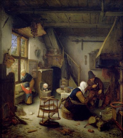 Rodzina chłopska w domu, 1661 autorstwa Adriaen Jansz. van Ostade