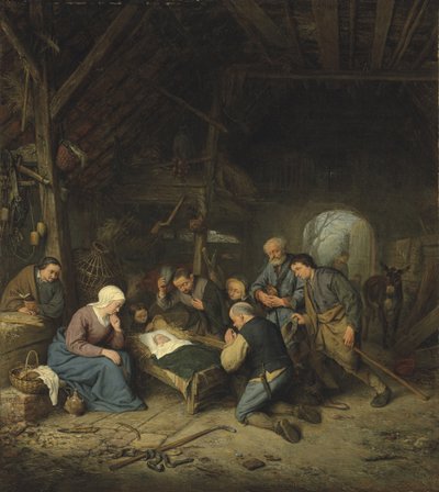 Barok: Adoracja pasterzy Ostade, Adriaen Jansz, van (1610-1685) autorstwa Adriaen Jansz. van Ostade