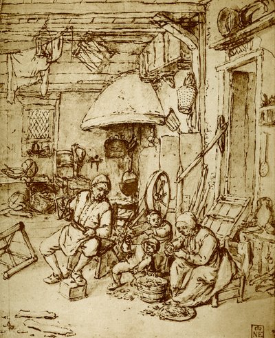 Holenderska rodzina rolnicza autorstwa Adriaen Jansz. van Ostade