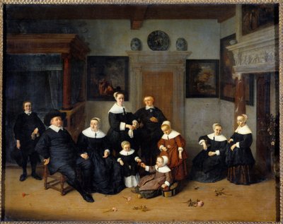 Portret rodzinny malowany przez Adriena Van Ostade (1610-1685) (ec.holl.) 1654 Ndz. 0,7x0,88 m - Portret rodzinny. Obraz Adriena Van Ostade (1610-1685) (szkoła holenderska) 1654. 0,7 x 0,88 m. Luwr, Paryż autorstwa Adriaen Jansz. van Ostade