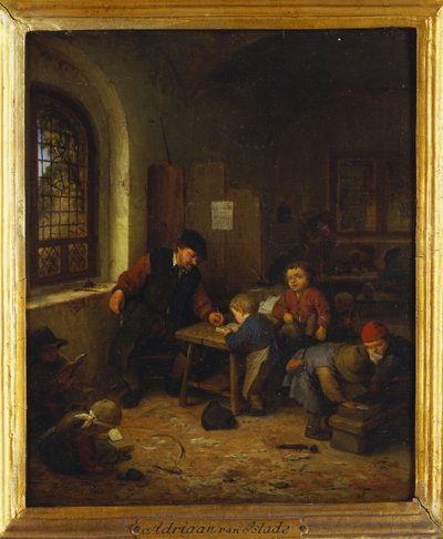 Wnętrze sali szkolnej, 1666 autorstwa Adriaen Jansz. van Ostade