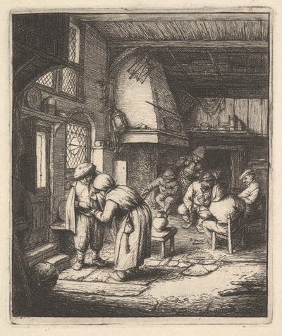Chłop płacący rachunek, XVII wiek. autorstwa Adriaen Jansz. van Ostade
