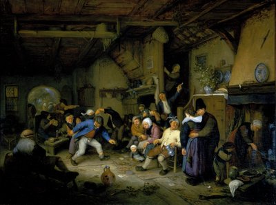 Chłopi tańczący w tawernie autorstwa Adriaen Jansz. van Ostade