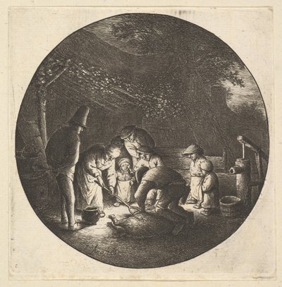 Rzeźnik wieprzowiny, 1610-85. autorstwa Adriaen Jansz. van Ostade