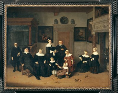 Portret rodzinny, dawniej znany jako rodzina malarza - Portret rodzinny ... autorstwa Adriaen Jansz. van Ostade