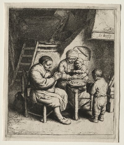 Mówiąc łaskę, 1653. autorstwa Adriaen Jansz. van Ostade
