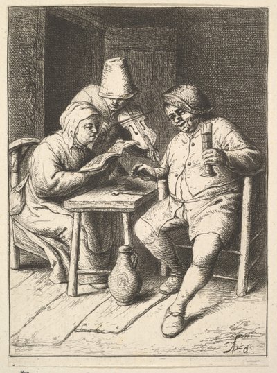 Śpiewająca para i skrzypce, 1610-85. autorstwa Adriaen Jansz. van Ostade