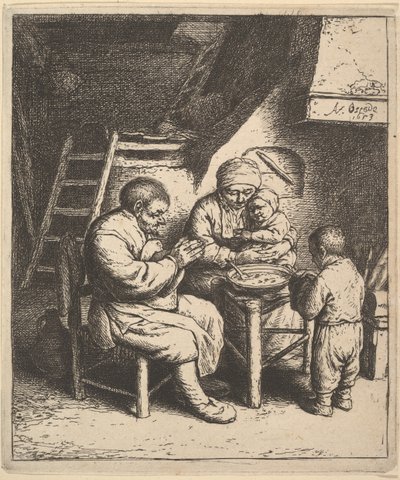 Błogosławieństwo, 1610-85. autorstwa Adriaen Jansz. van Ostade