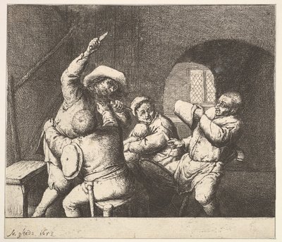 Pchnięcie noża, 1610-85. autorstwa Adriaen Jansz. van Ostade